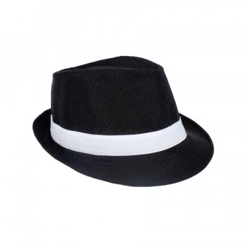 Trilby Hat Black with white ribbon BUY